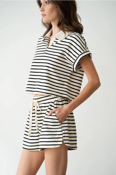 Striped Cap Sleeve Shirt