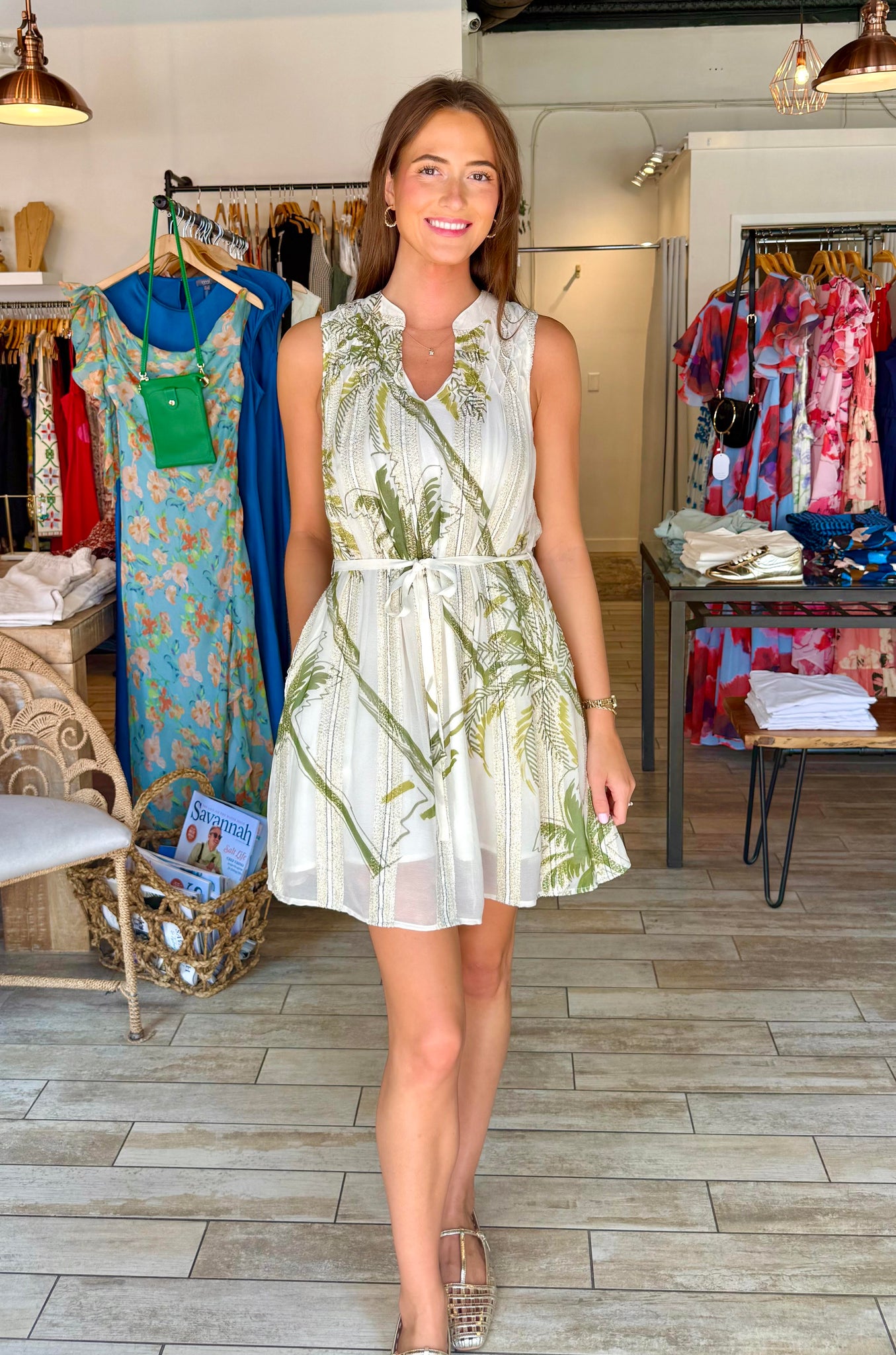 Metallic Smocked Midi